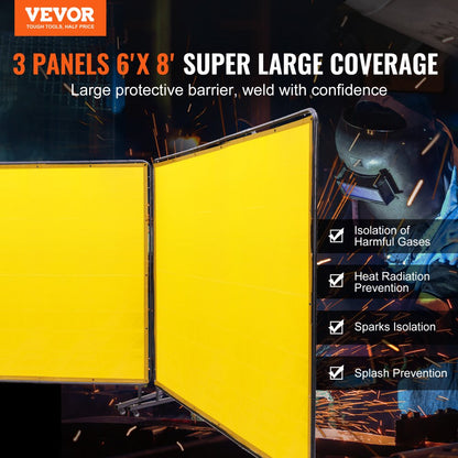 XU-2318 - 3-Panel 6' x 8' VEVOR Welding Safety Screen
