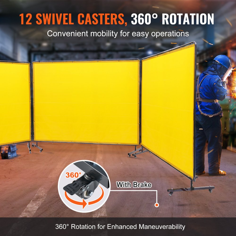 XU-2318 - 3-Panel 6' x 8' VEVOR Welding Safety Screen