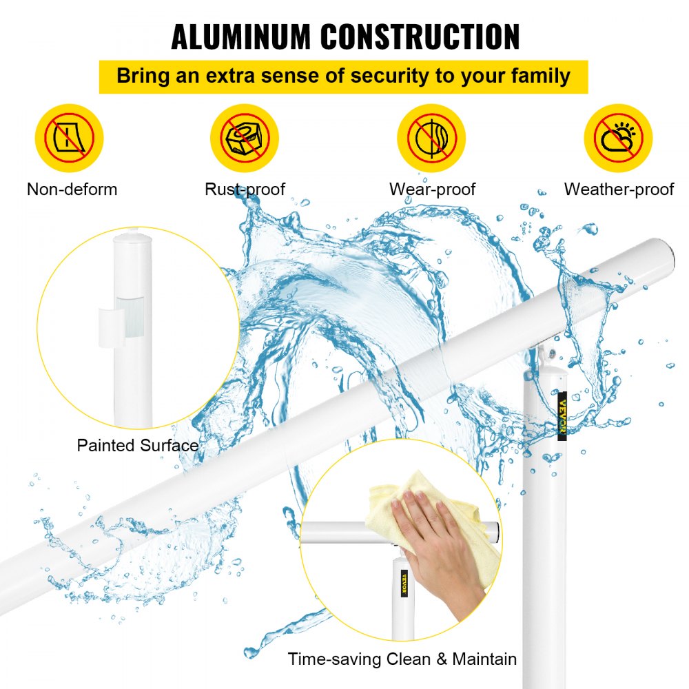VV-LVSSYZLTFS-BS5F - Adjustable 5 FT Aluminum Outdoor Stair Railing Kit