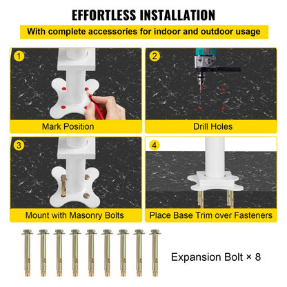 VV-LVSSYZLTFS-BS5F - Adjustable 5 FT Aluminum Outdoor Stair Railing Kit