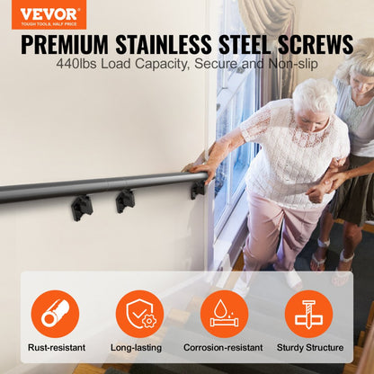 H8170-12 - 12ft VEVOR Non-Slip Handrail for Safe Indoor Stairs