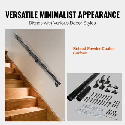 H8170-12 - 12ft VEVOR Non-Slip Handrail for Safe Indoor Stairs