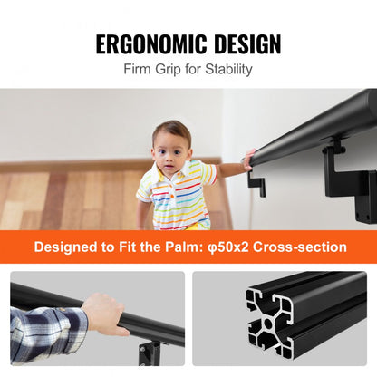 H8170-5 - Durable VEVOR Handrail Supports 440 lbs, Easy Install Stair Railing