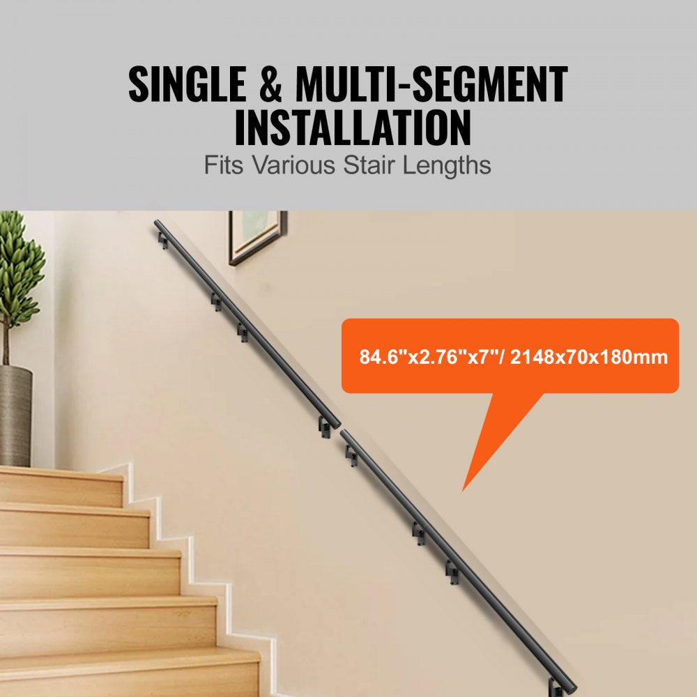 H8170-7 - Durable Aluminum Alloy Handrail, 440 lbs Capacity, Easy Install