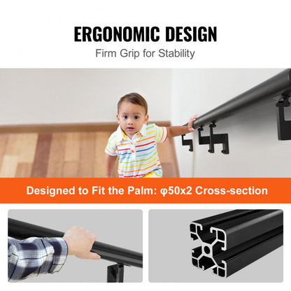 H8170-7 - Durable Aluminum Alloy Handrail, 440 lbs Capacity, Easy Install