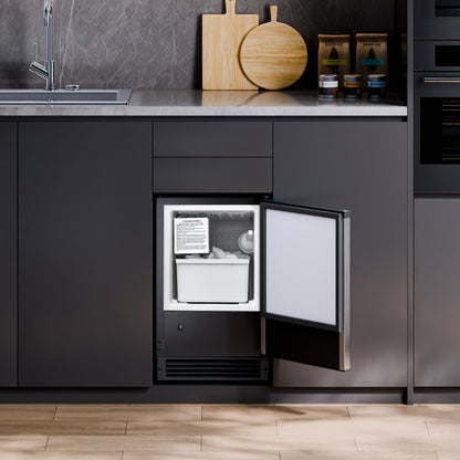 IMC20 - Built-in 15 lbs/Day Ice Maker with Reversible Stainless Steel Door