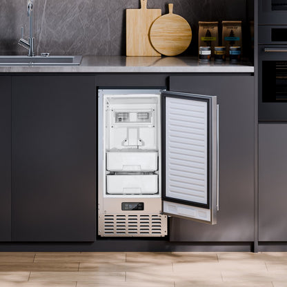 HBZB-30N - 66 Lbs/Day Built-in Ice Maker with Stainless Steel Reversible Door