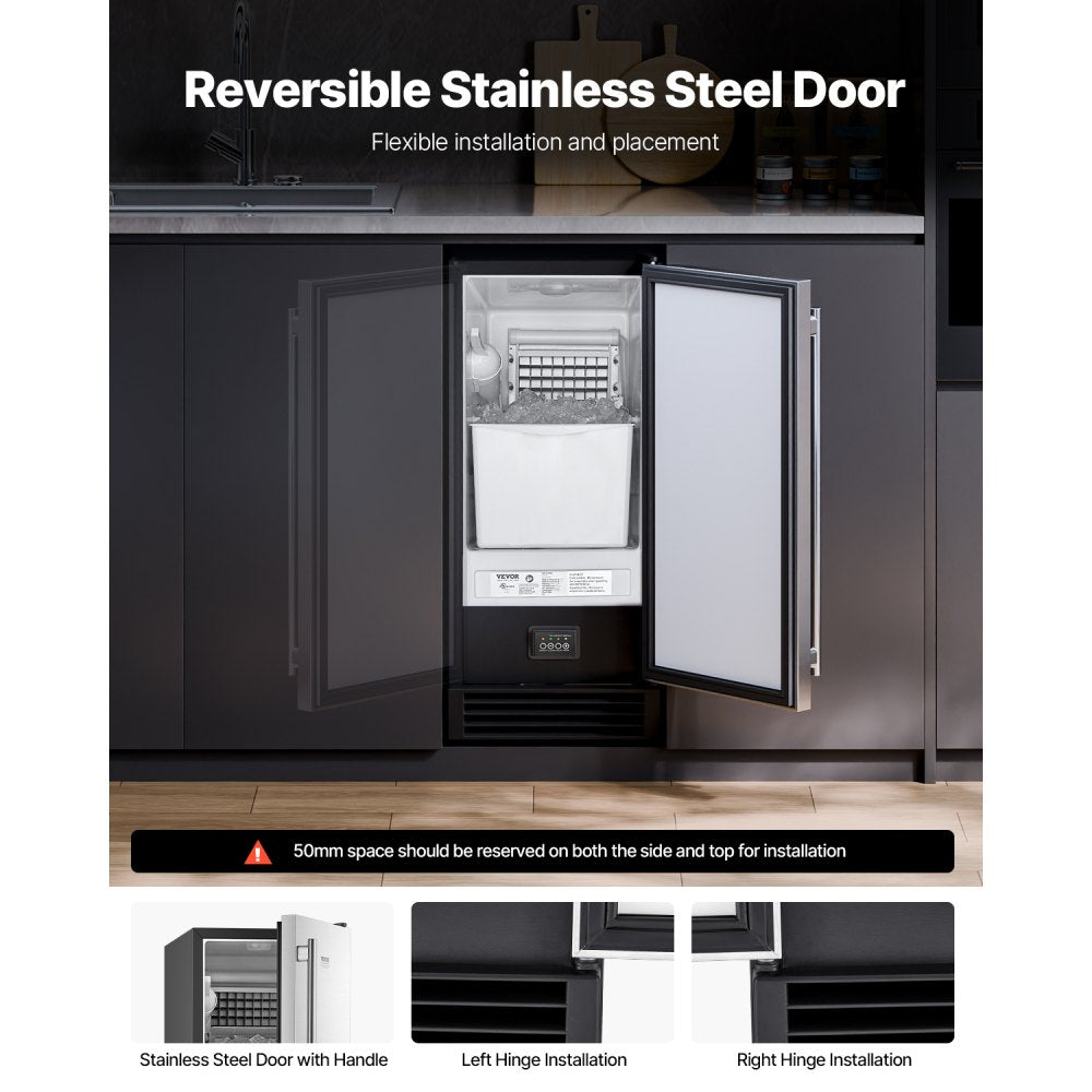 IMD50BI - 50 lbs Built-In Ice Maker with Reversible Door & Drain Pump