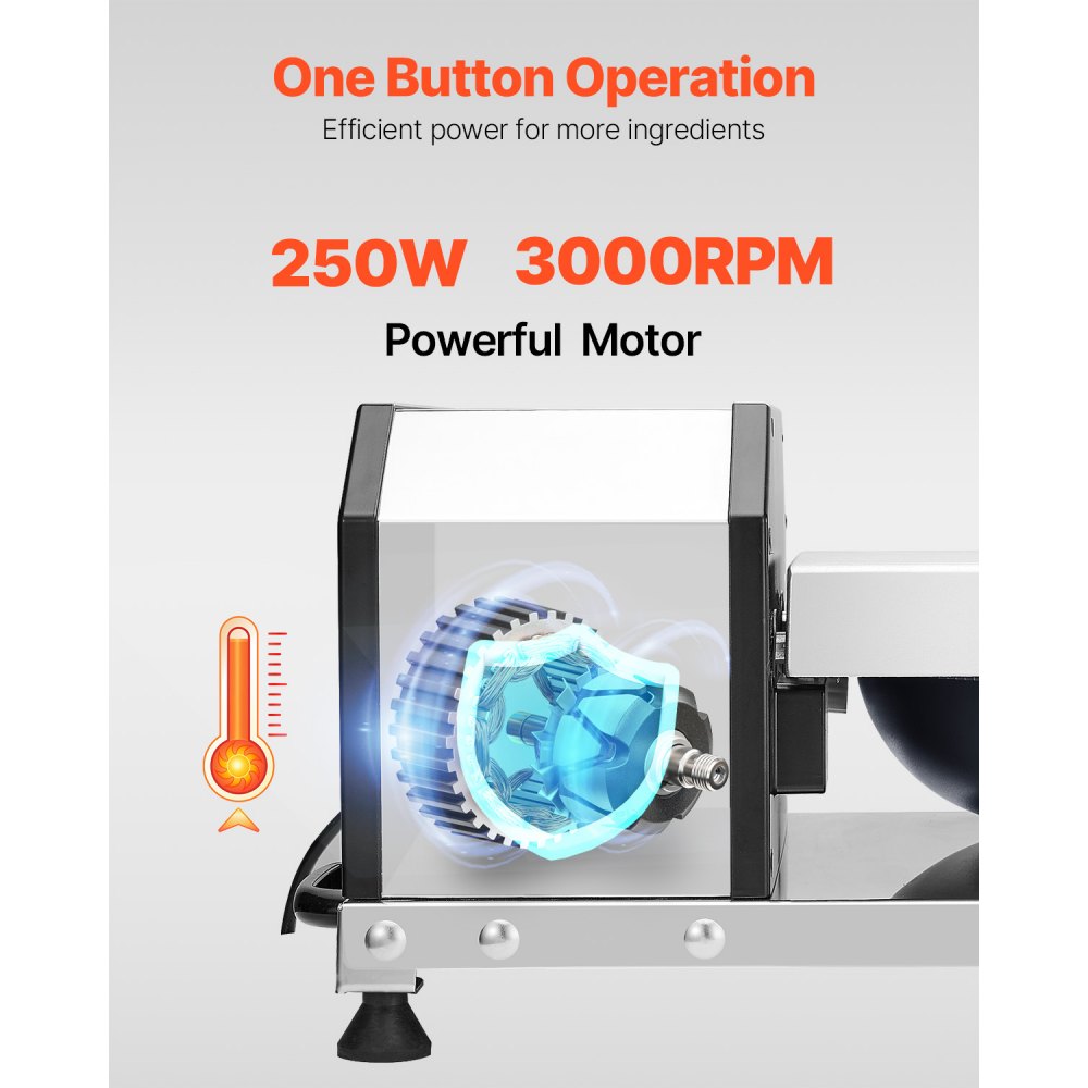 FC370MT - 250W Stainless Steel Food Processor with 3000RPM Blades