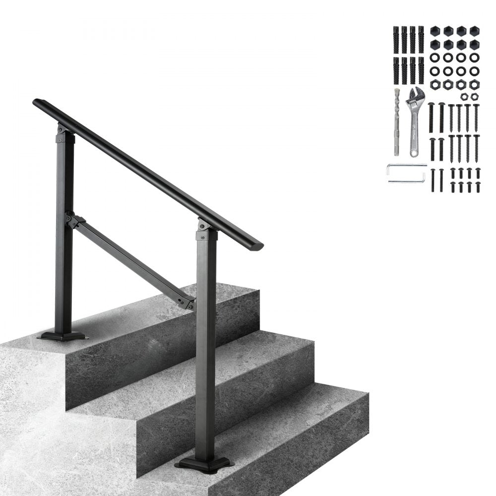 H3602-3 - Adjustable 3ft Carbon Steel Stair Handrail for Outdoor Safety