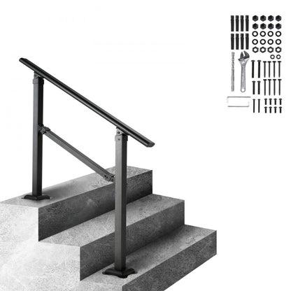 H3602-3 - Adjustable 3ft Carbon Steel Stair Handrail for Outdoor Safety