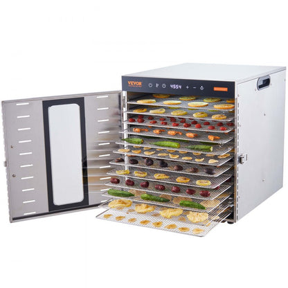 SS-10X - Electric Food Dehydrator, 1000W, 10 Stainless Steel Trays