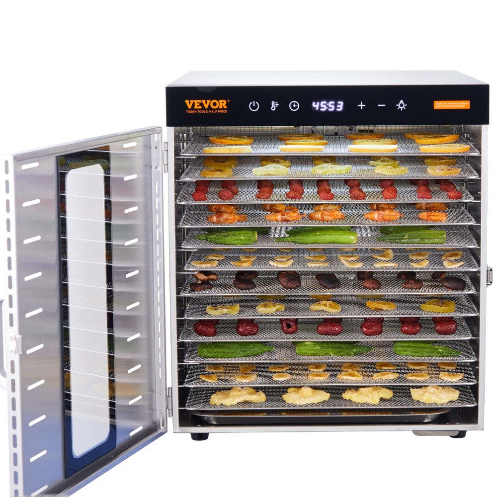 SS-10X - Electric Food Dehydrator, 1000W, 10 Stainless Steel Trays