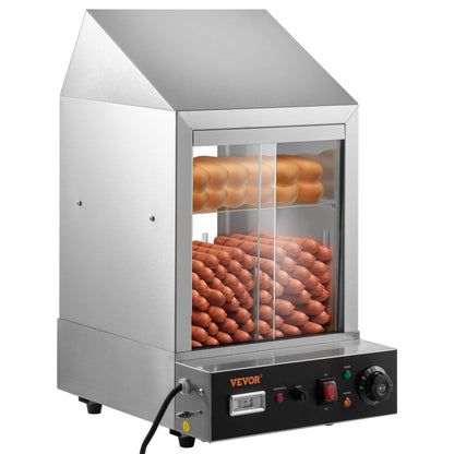 BW-1P-E - 1200W 2-Tier Hot Dog Steamer with Temperature Control
