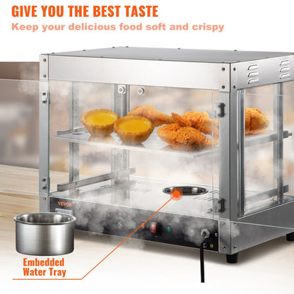 BWG-S - 2-Tier Stainless Steel Food Warmer with Humidity Tray