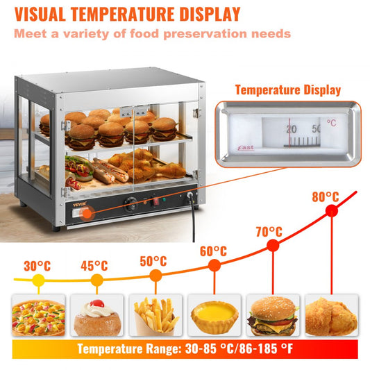 BWG-S - 2-Tier Stainless Steel Food Warmer with Humidity Tray