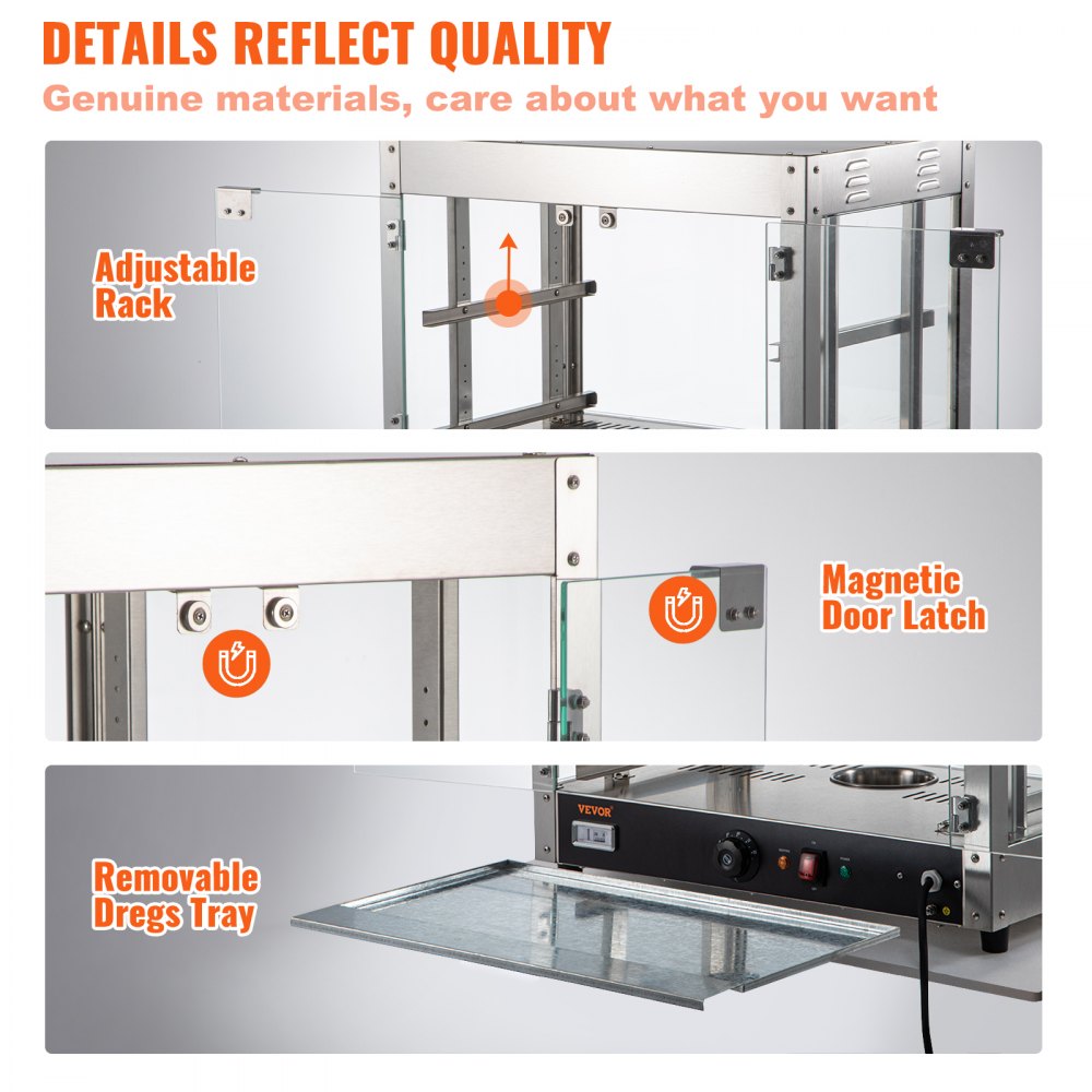 BWG-S - 2-Tier Stainless Steel Food Warmer with Humidity Tray