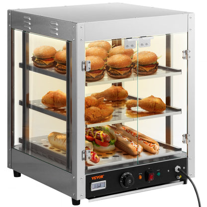 BWG-M - 3-Tier Stainless Steel Food Warmer with Adjustable Shelves