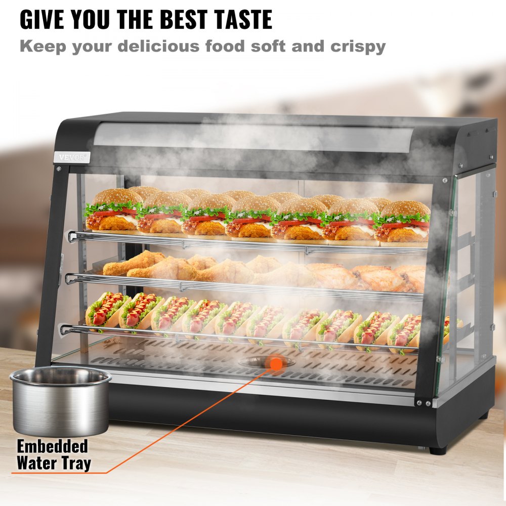 NB-602 - 3-Tier Stainless Steel Food Warmer with Adjustable Temp Control