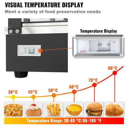 NB-602 - 3-Tier Stainless Steel Food Warmer with Adjustable Temp Control