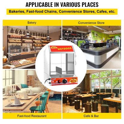 RGG-001 - 27L Stainless Steel Hot Dog Steamer with Adjustable Temperature