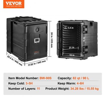 BW-90S - 82 Qt Insulated Food Pan Carrier for Events and Catering