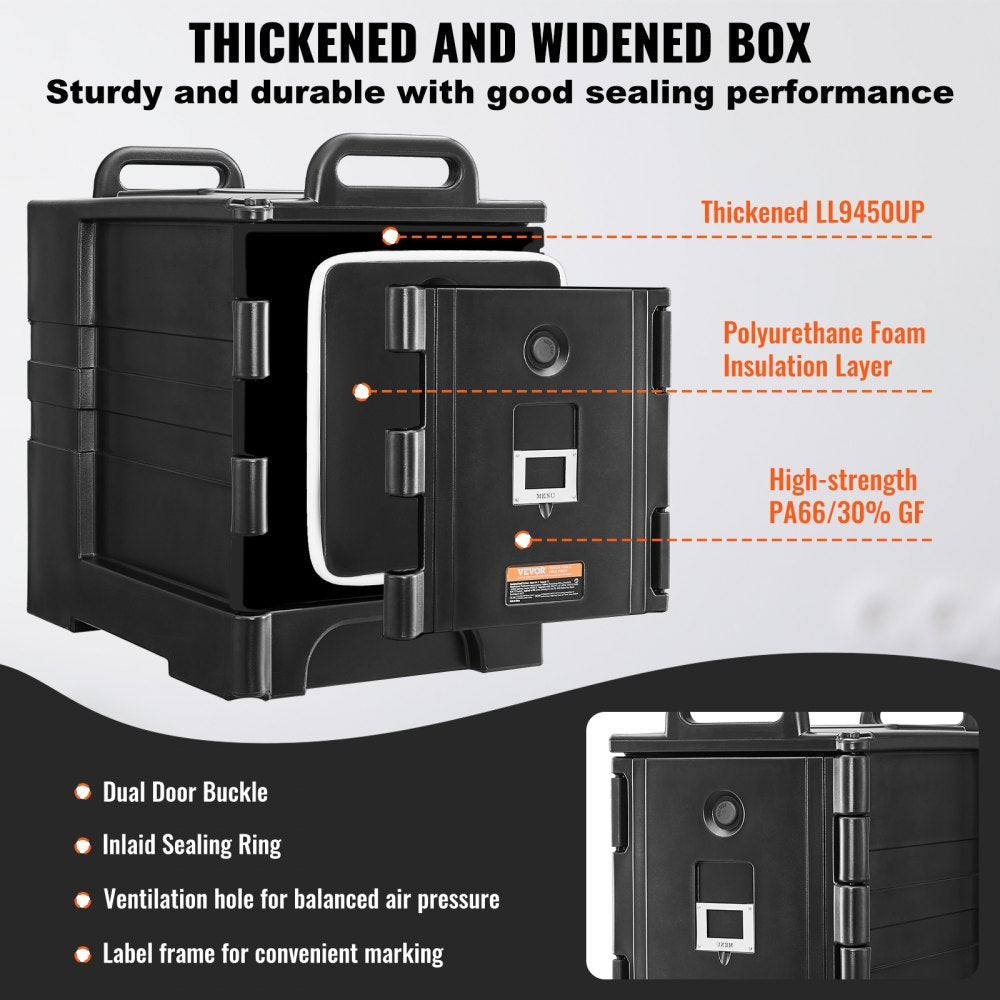 BW-75 - 81QT Insulated Food Carrier with Stackable Design and Wheels