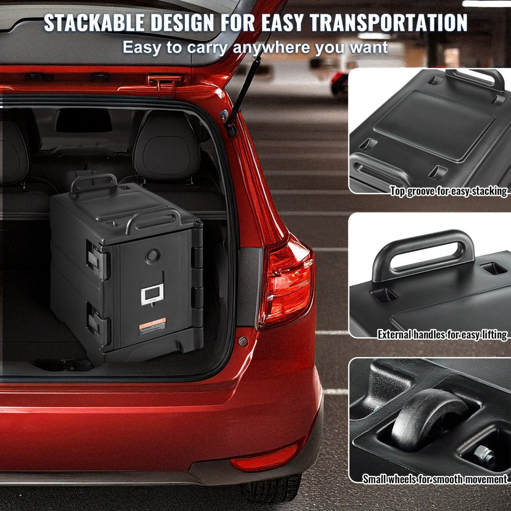 BW-75 - 81QT Insulated Food Carrier with Stackable Design and Wheels