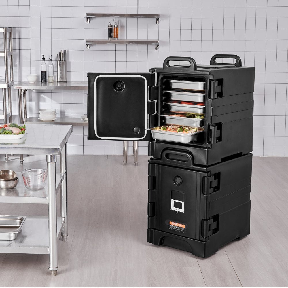 BW-75 - 81QT Insulated Food Carrier with Stackable Design and Wheels