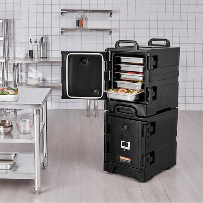 BW-75 - 81QT Insulated Food Carrier with Stackable Design and Wheels