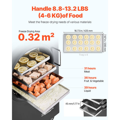 HFD-4 - 4-Layer Vacuum Freeze Dryer for Fruits & Vegetables