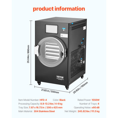 HFD-4 - 4-Layer Vacuum Freeze Dryer for Fruits & Vegetables