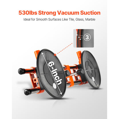 GSA-1 - 6" Nitrile Rubber Suction Cup Seam Setter for Tile Alignment