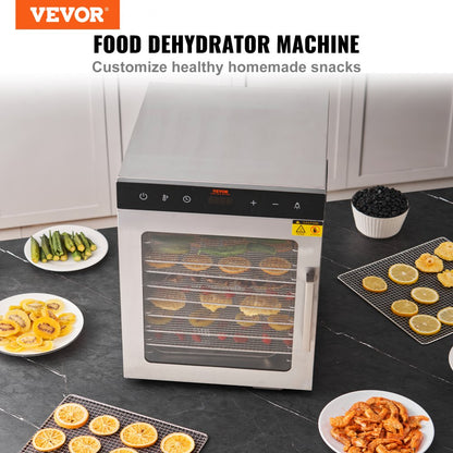 SS-10H - 10-Tray Stainless Steel Food Dehydrator with Adjustable Timer