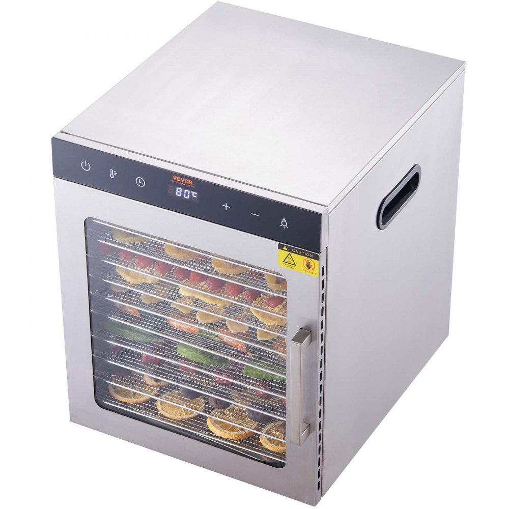 SS-10H - 10-Tray Stainless Steel Food Dehydrator with Adjustable Timer