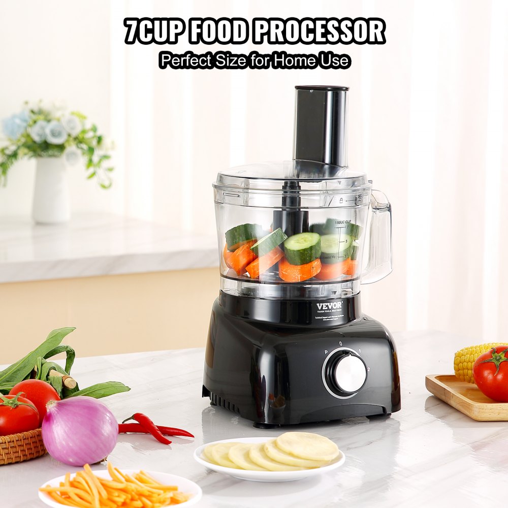 CY-363 - 7-Cup VEVOR Food Processor with 600W Motor and Versatile Blades