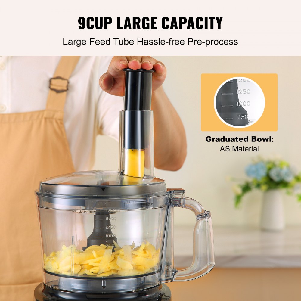 CY-365 - Effortless 9-Cup VEVOR Food Processor for Easy Meal Prep
