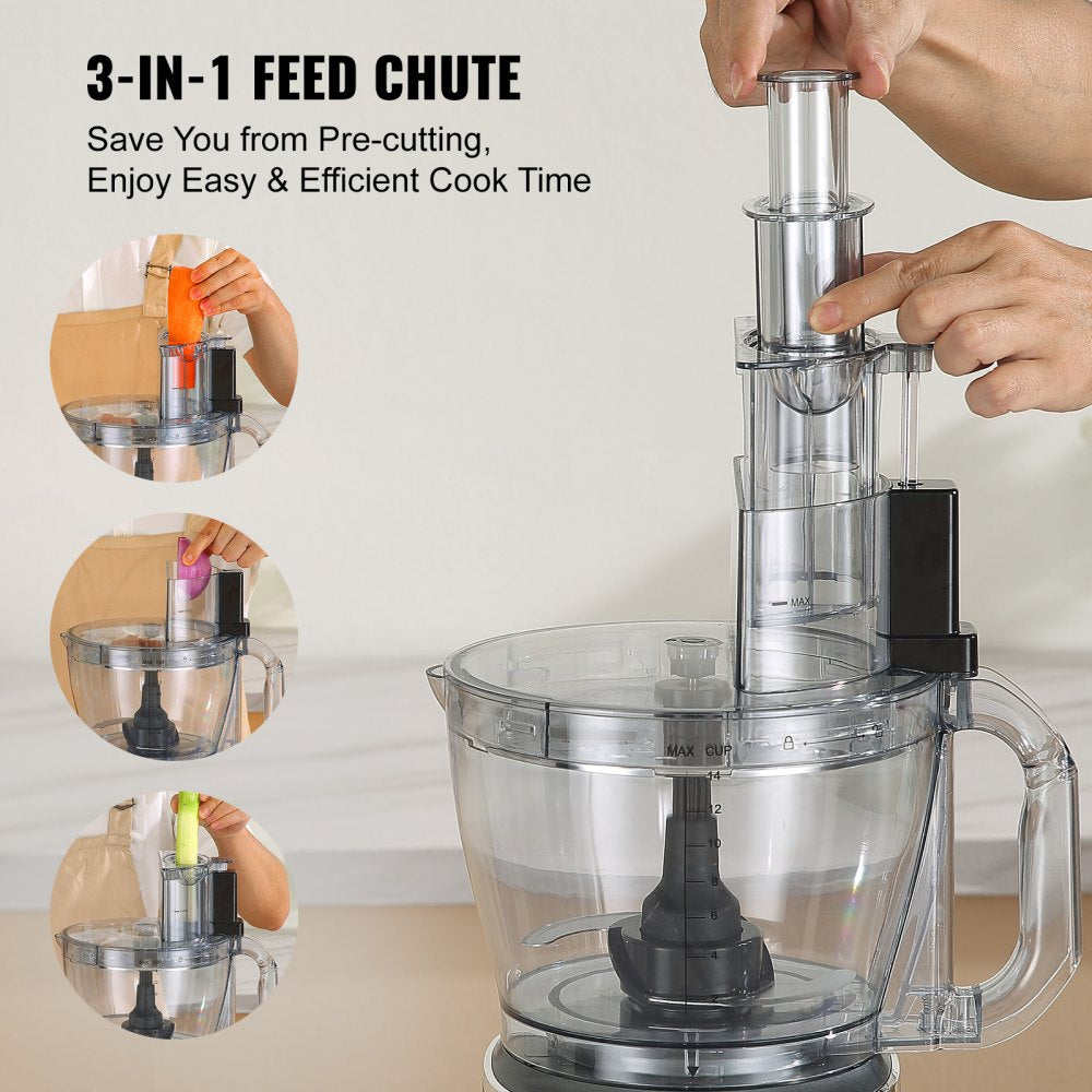 CY-329B - 14-Cup Versatile Food Processor with Stainless Steel Blades