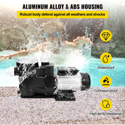 SPP250A - Durable 2.5HP Pool Filter Pump with Low Noise Operation