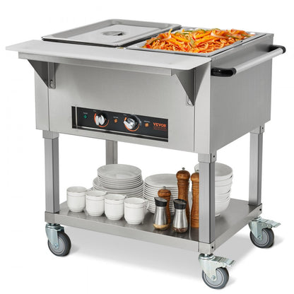 MDC-2 - 1000W VEVOR Commercial Food Warmer with Mobility & Dual Controls