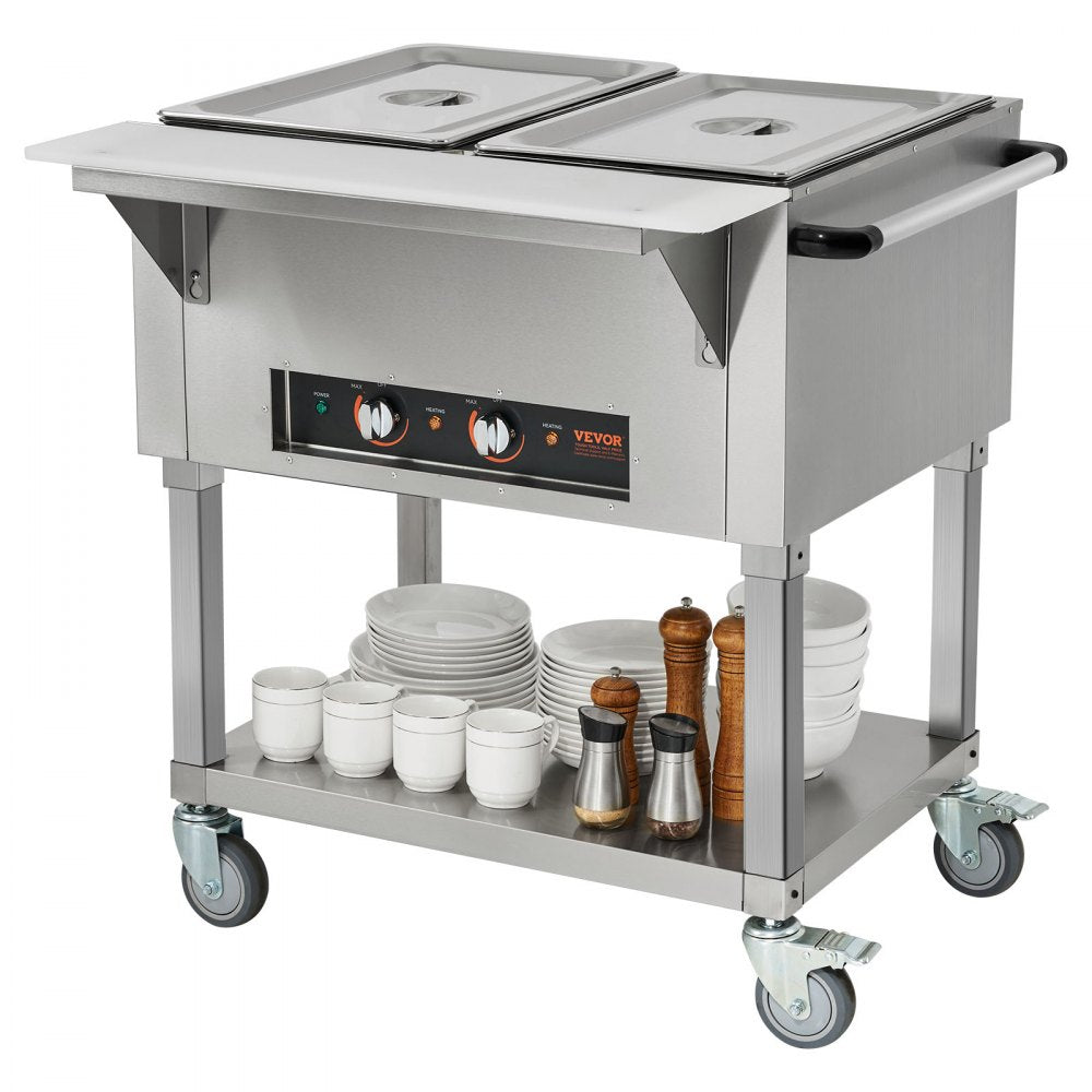 MDC-2 - 1000W VEVOR Commercial Food Warmer with Mobility & Dual Controls