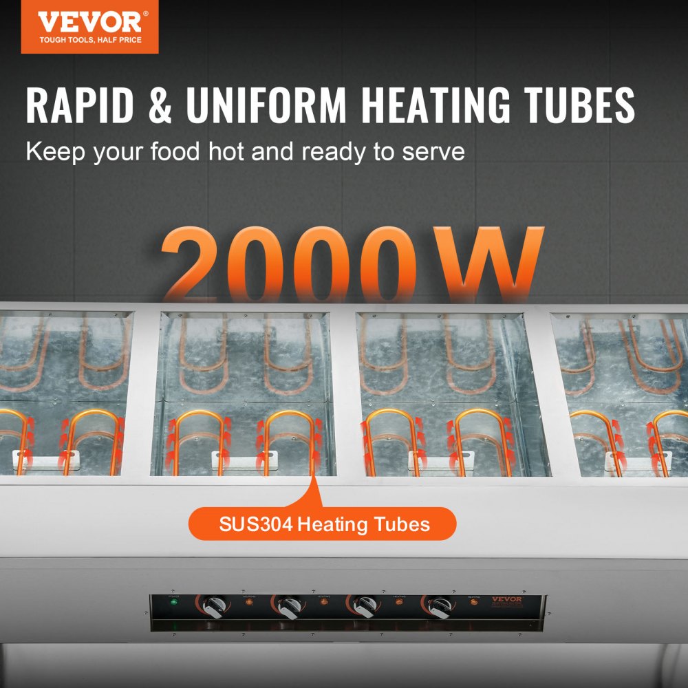 MDC-4 - 4-Pan Stainless Steel Food Warmer for Efficient Catering