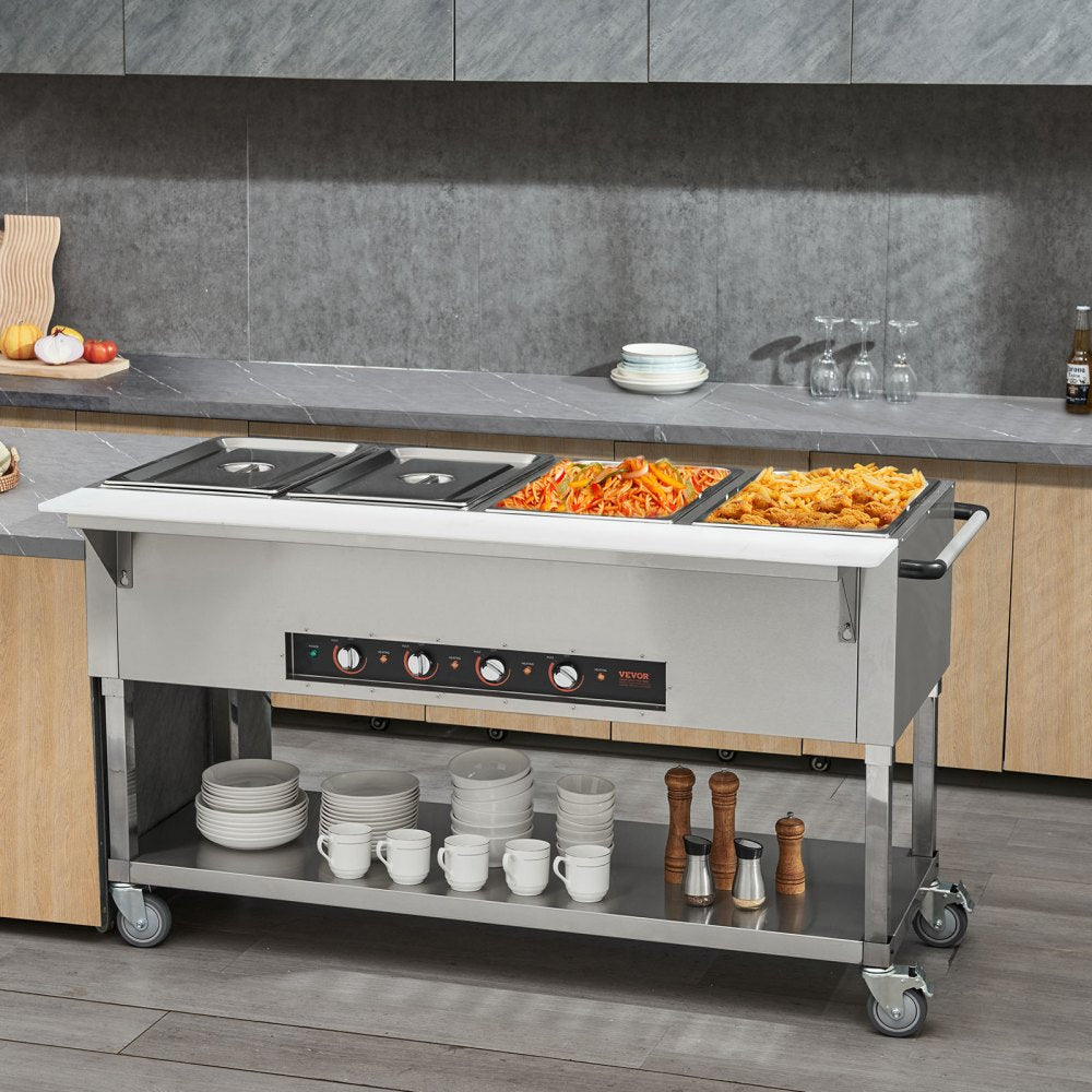 MDC-4 - 4-Pan Stainless Steel Food Warmer for Efficient Catering