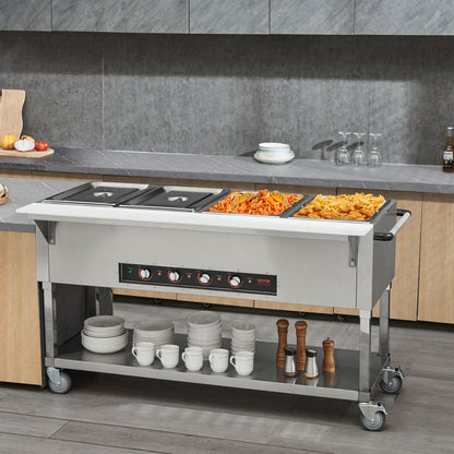 MDC-4 - 4-Pan Stainless Steel Food Warmer for Efficient Catering