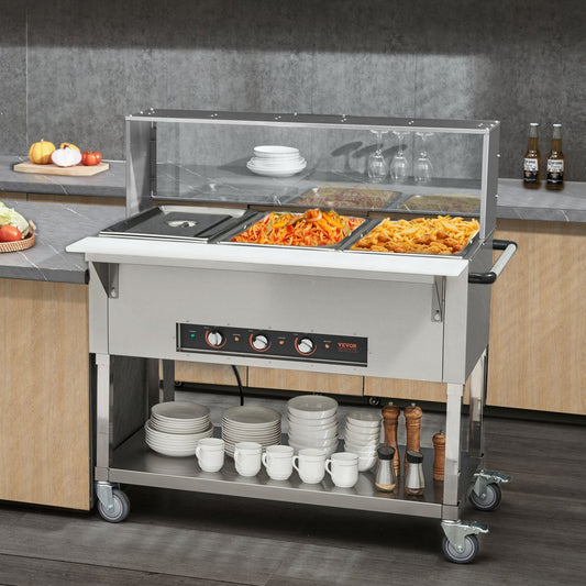 MDC-3C - 3-Pan Stainless Steel Food Warmer for Events, 20.6QT Capacity
