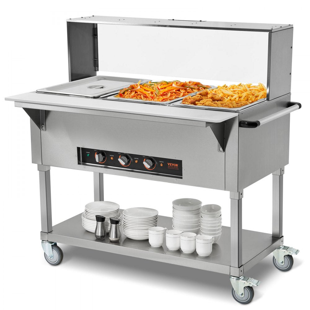 MDC-3C - 3-Pan Stainless Steel Food Warmer for Events, 20.6QT Capacity