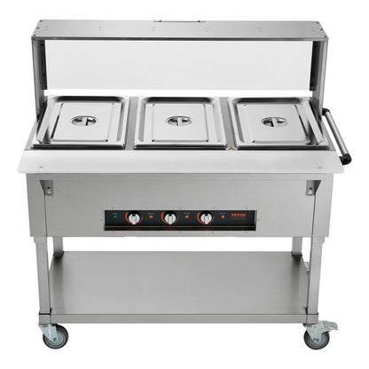 MDC-3C - 3-Pan Stainless Steel Food Warmer for Events, 20.6QT Capacity