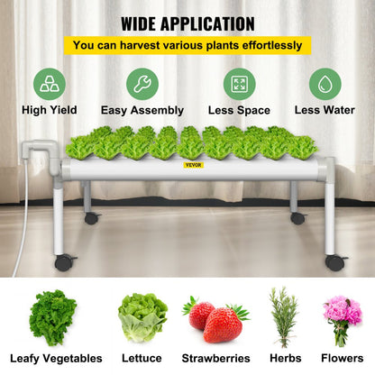 VV1-72W Hydroponic System - 8 Pipes, 72 Sites, 31" Each