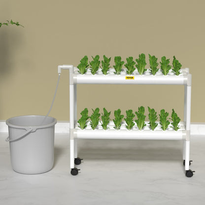 VVGrey2-54 - 54-Site Hydroponics System with 6 Pipes for Vegetables & Herbs