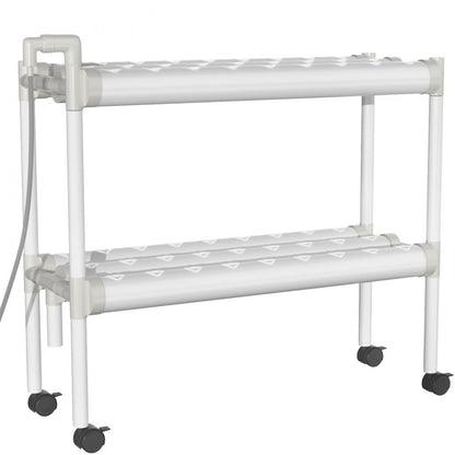 VVGrey2-54 - 54-Site Hydroponics System with 6 Pipes for Vegetables & Herbs